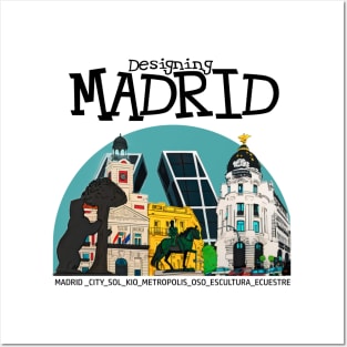 MADRID THE CITY | DESIGNING MADRID | BLACK VERSION Posters and Art